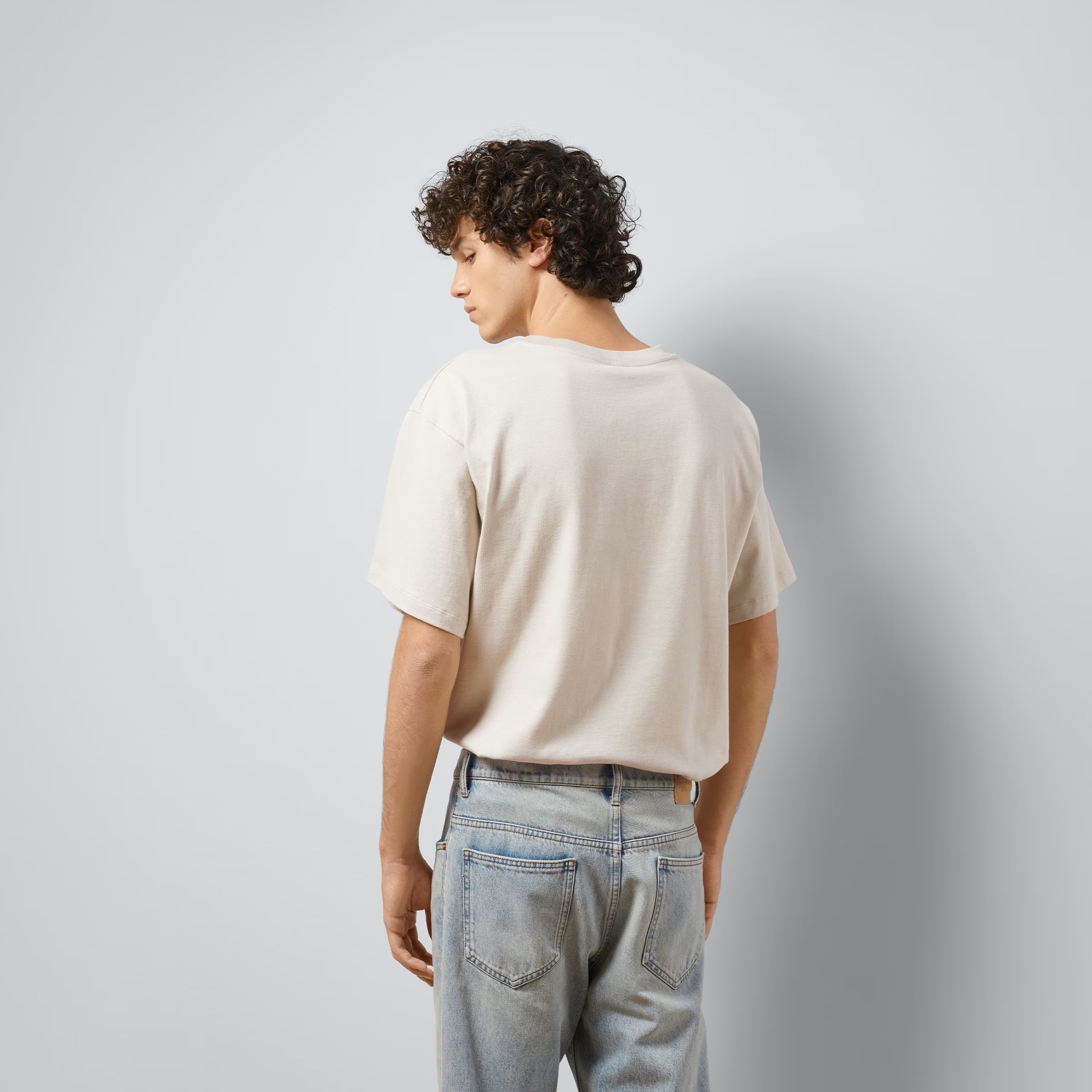 Tricou din bumbac cu imprimeu, de culoarea fildeșului