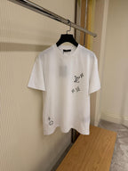Monogram Sashiko Embroidery White T-shirt