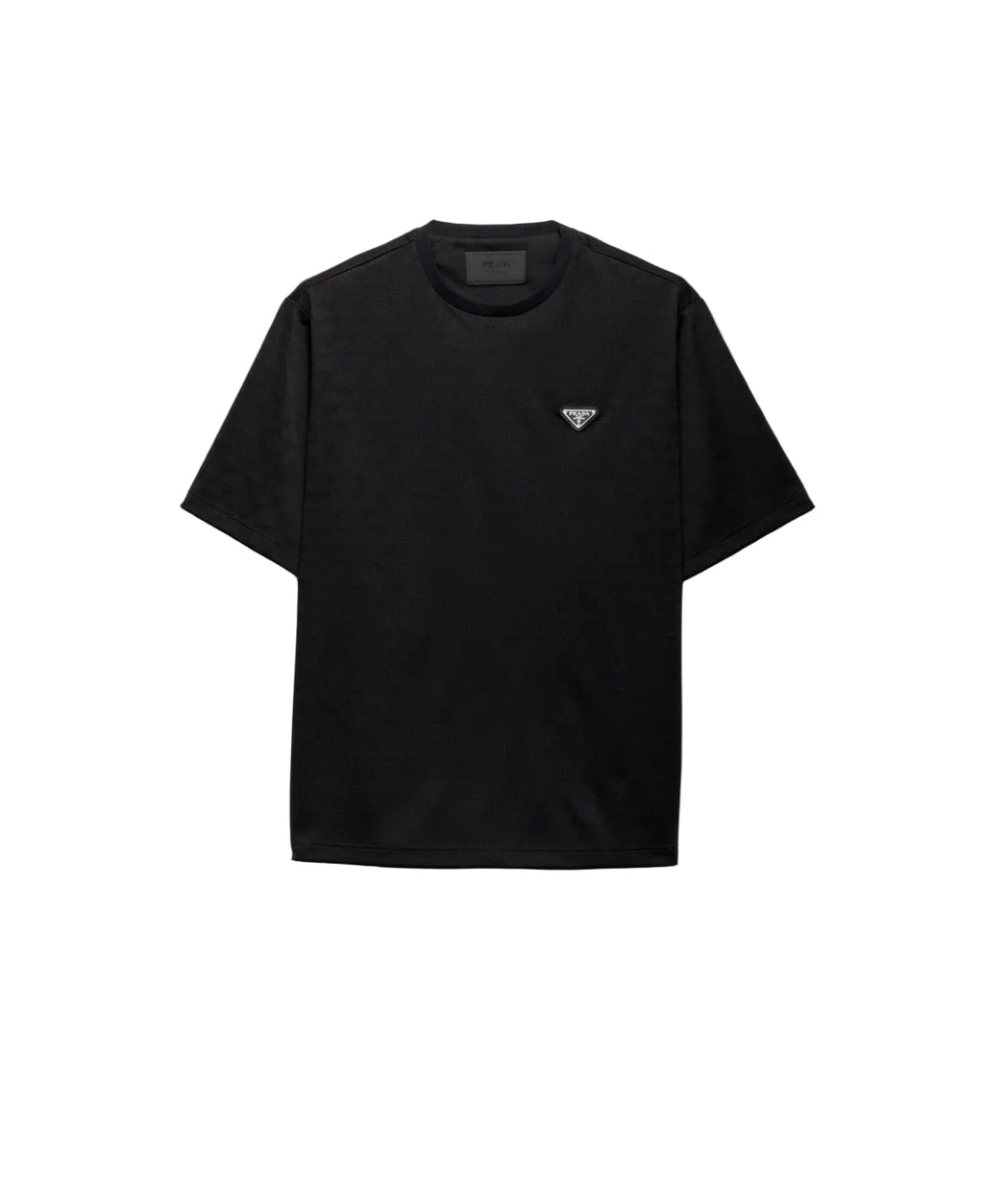 Tricou negru din bumbac cu imprimeu all-over