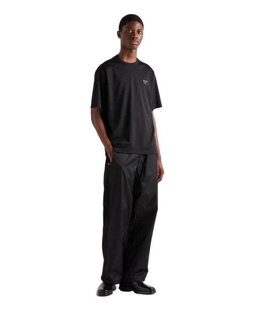 Tricou negru din bumbac cu imprimeu all-over