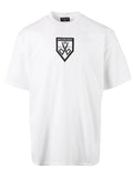 Tricou Oversized Alb cu Imprimeu Logo Foarfece