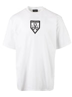 Tricou Oversized Alb cu Imprimeu Logo Foarfece