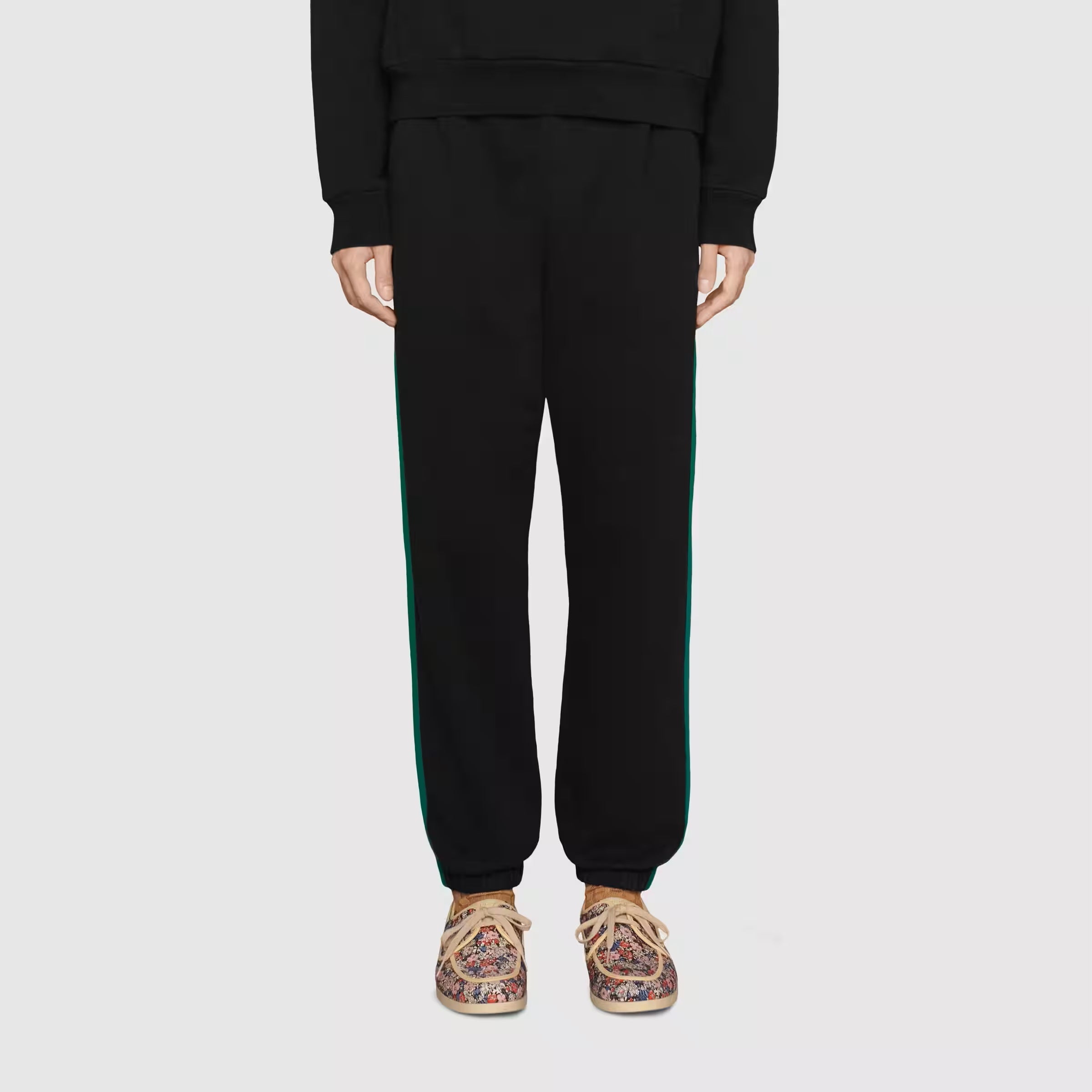 GUC The North Face x Gucci Web print cotton jogging bottoms - Styledistrict