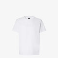 White T-shirt with Logo Embroidery