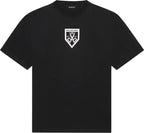 Tricou supradimensionat negru cu imprimeu logo foarfecă