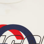 Tricou din jerseu de bumbac imprimat, de culoare alb-murdar