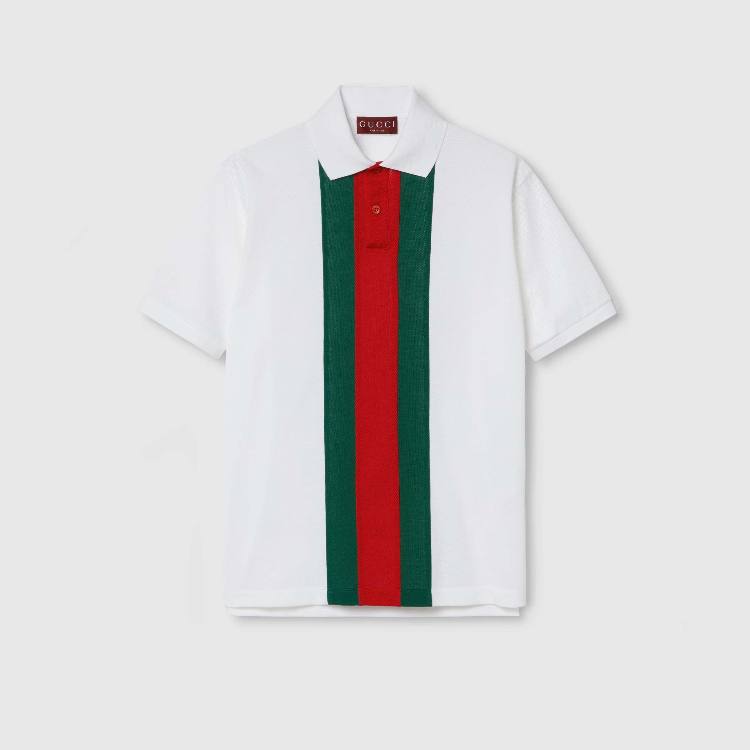 Bluză Polo albă din bumbac cu plasă