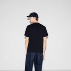 Tricou din jerseu de bumbac imprimat, de culoare bleumarin