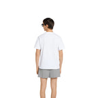 Tricou alb din jerseu de bumbac imprimat