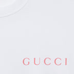 Tricou alb din jerseu de bumbac imprimat