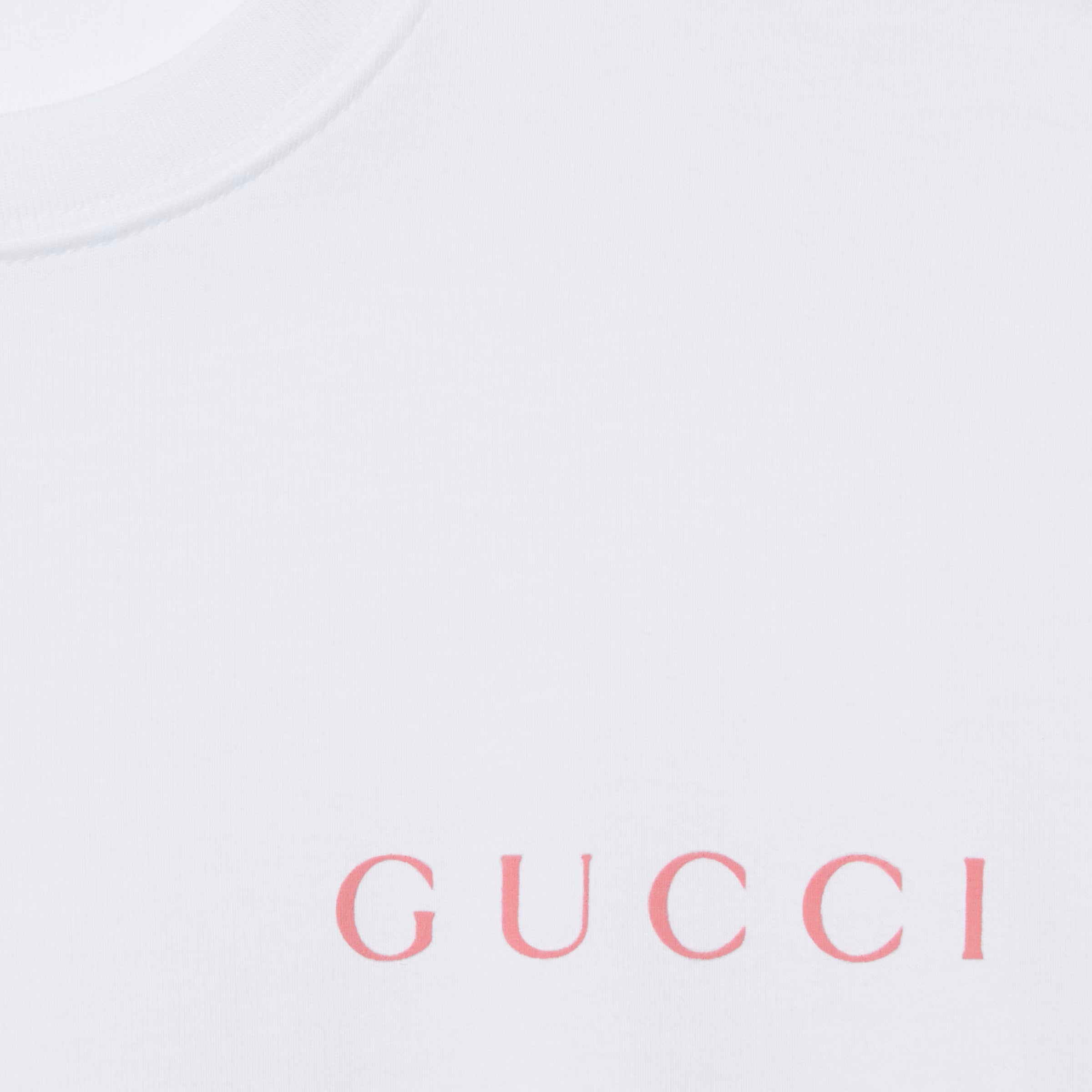 Tricou alb din jerseu de bumbac imprimat