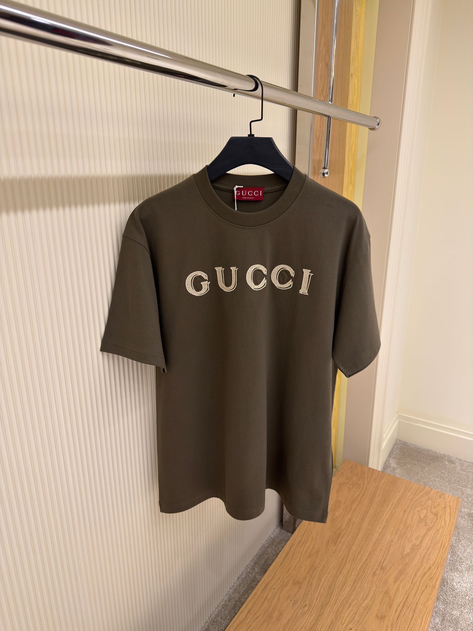 Green Cotton Jersey T-shirt with Embroidery