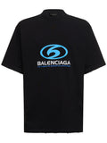 Tricou negru cu logo vintage crăpat, de surfer
