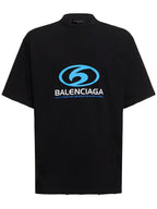Tricou negru cu logo vintage crăpat, de surfer