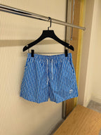 LV Patch Blue and White Stripes Swim Shorts