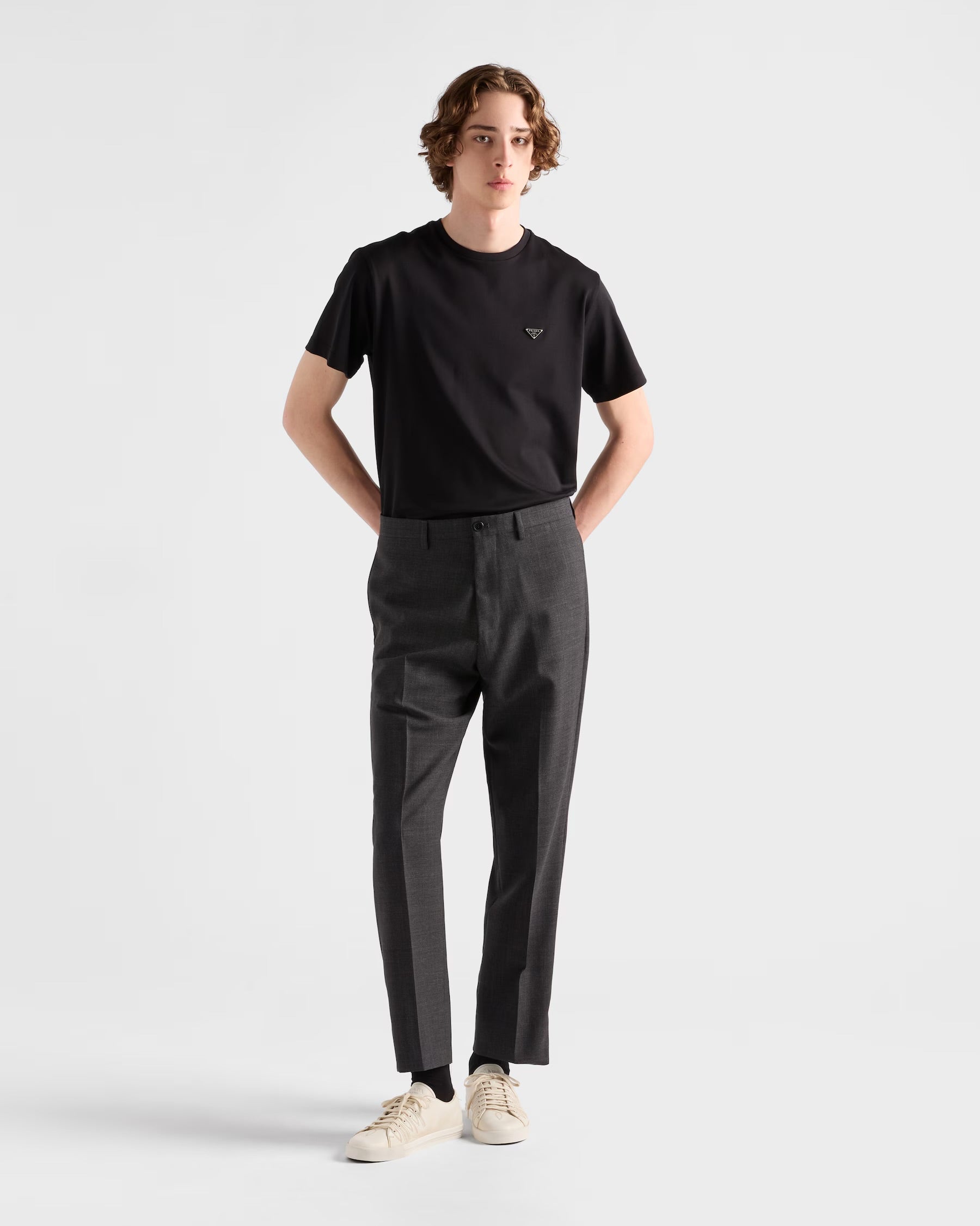 Black T-shirt with Metal Triangle Logo