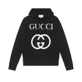 Hanorac supradimensionat negru cu logo Interlocking G