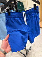 Blue Monogram Elastic Waist Swim Shorts