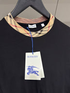 Tricou din bumbac negru Check Trim