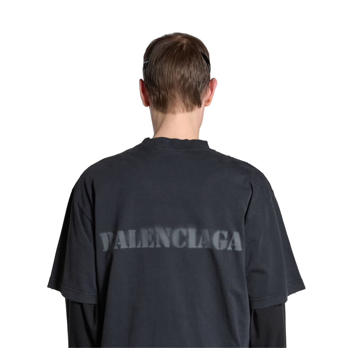 Tricou Stencil Type Black Medium Fit