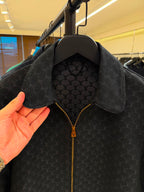Cotton Blend Black Blouson Jacket