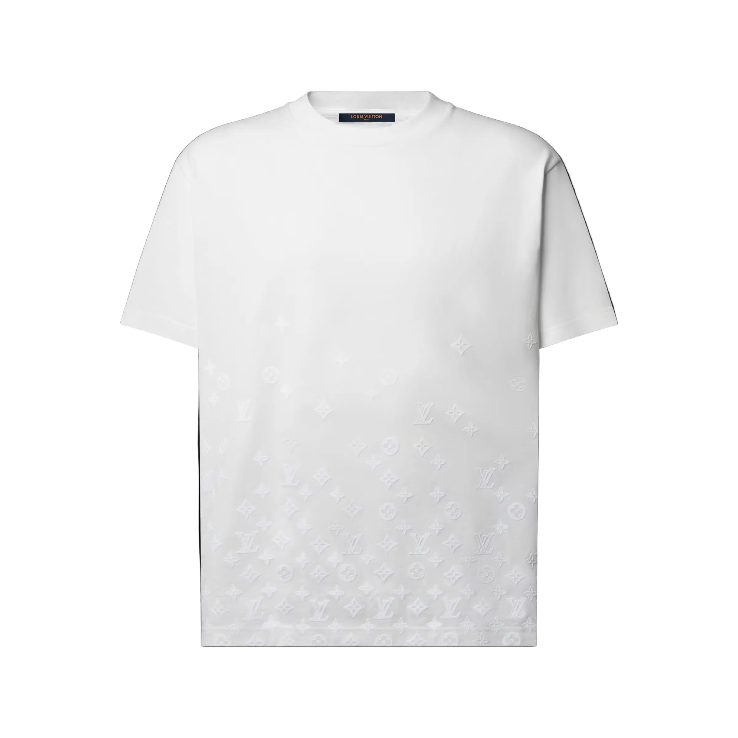 Flock Print Monogram Gradient White T-shirt