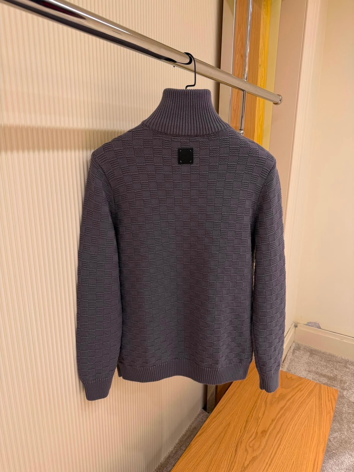 Cashmere-Wool Blend Half-Zip Anthracite Pullover