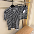 Oblique Print Black and White Set