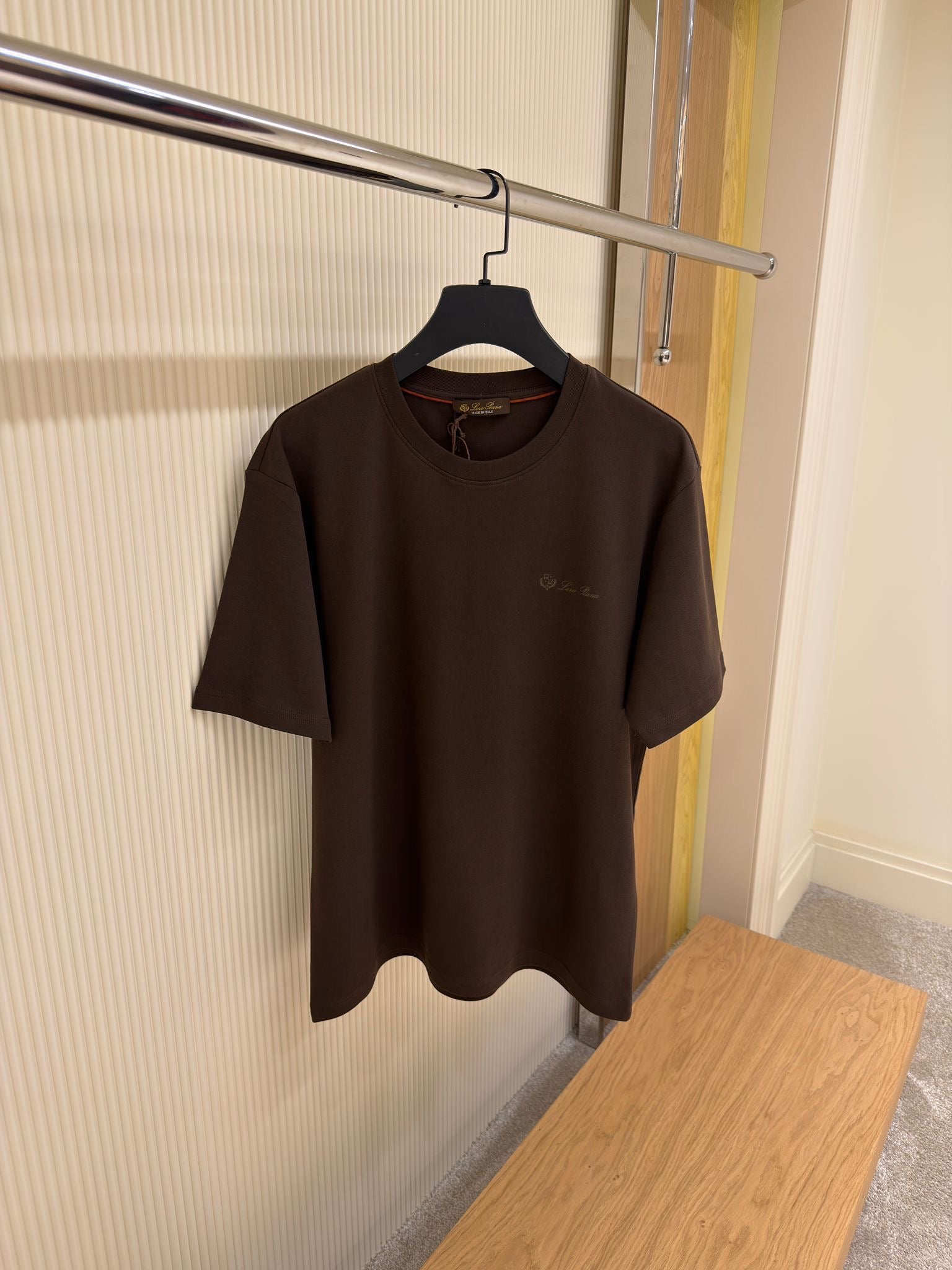 Brown Cotton T-shirt with Logo