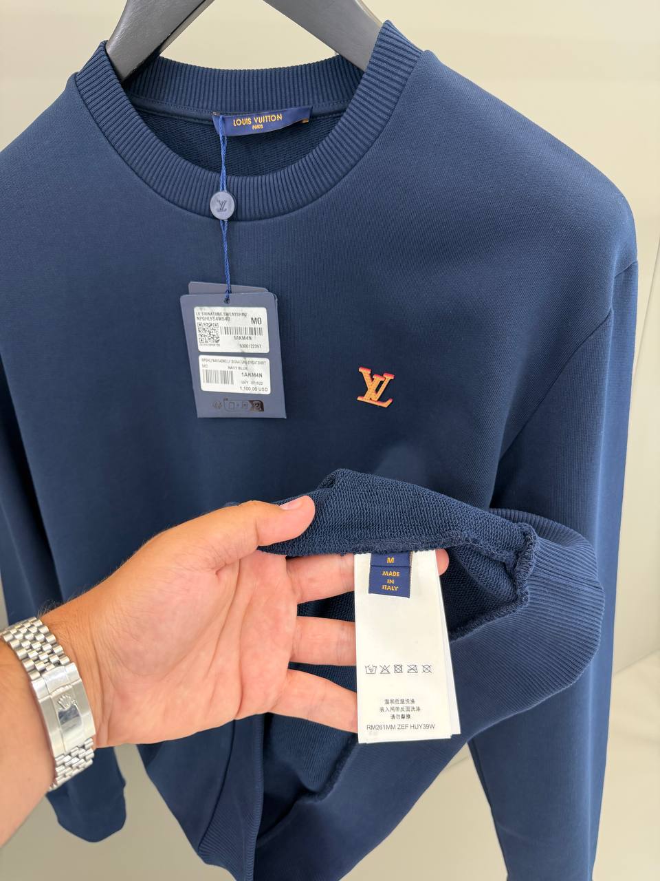 LV Patch Navy Blue Sweatshirt