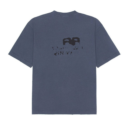 Tricou bleumarin cu iconiță BB, desenată manual