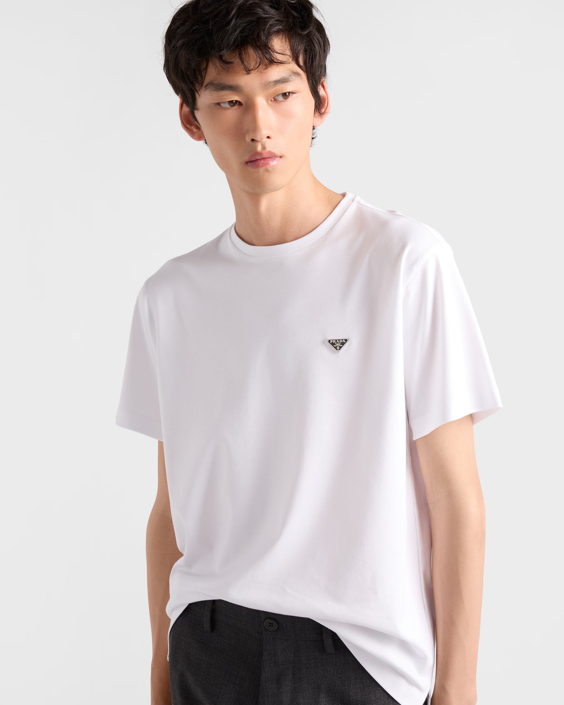 White T-shirt with Metal Triangle Logo