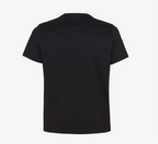 Tricou negru cu broderie pe piept
