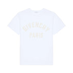 Tricou alb din bumbac cu broderie