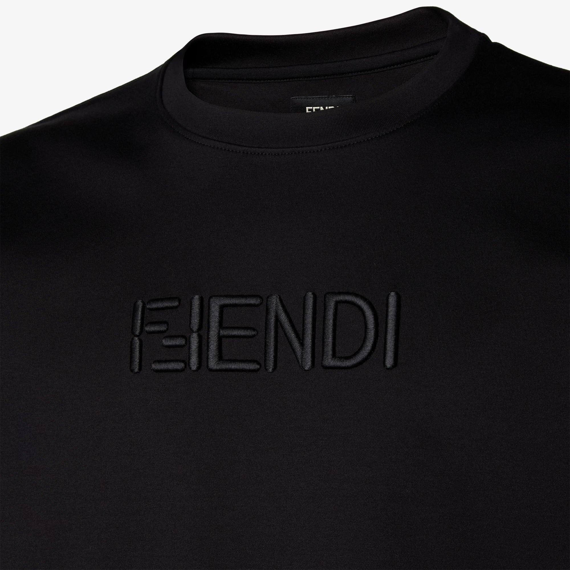 Black T-shirt with Logo Embroidery
