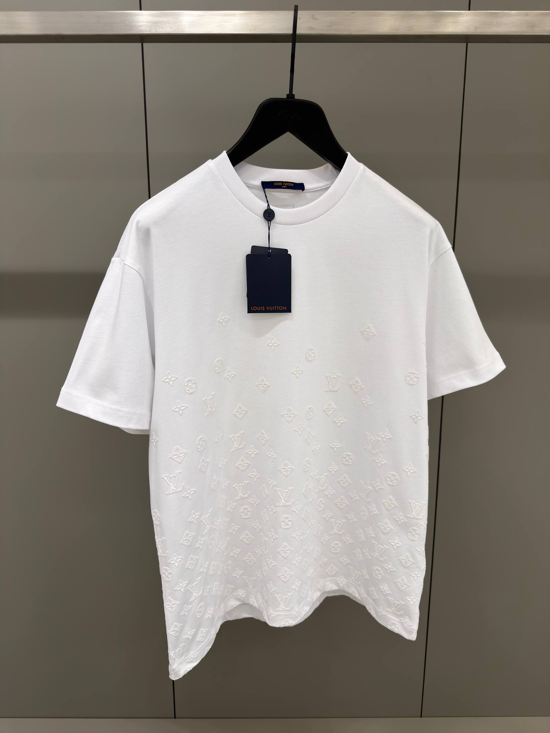 Flock Print Monogram Gradient White T-shirt