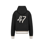 LOGO '47' BLACK HOODED SWEATSHIRT - Exclusive Wear