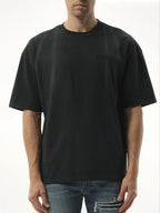 Black T-shirt with Logo Embroidery