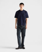 Blue and Dark Grey Layered T-shirt with Triangle Logo