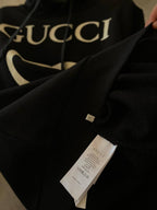 Hanorac supradimensionat negru cu logo Interlocking G
