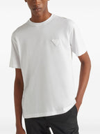 White Cotton Logo Patch T-shirt