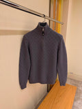 Cashmere-Wool Blend Half-Zip Anthracite Pullover