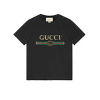 Tricou negru de bumbac, spălăcit