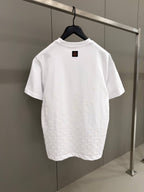 Flock Print Monogram Gradient White T-shirt