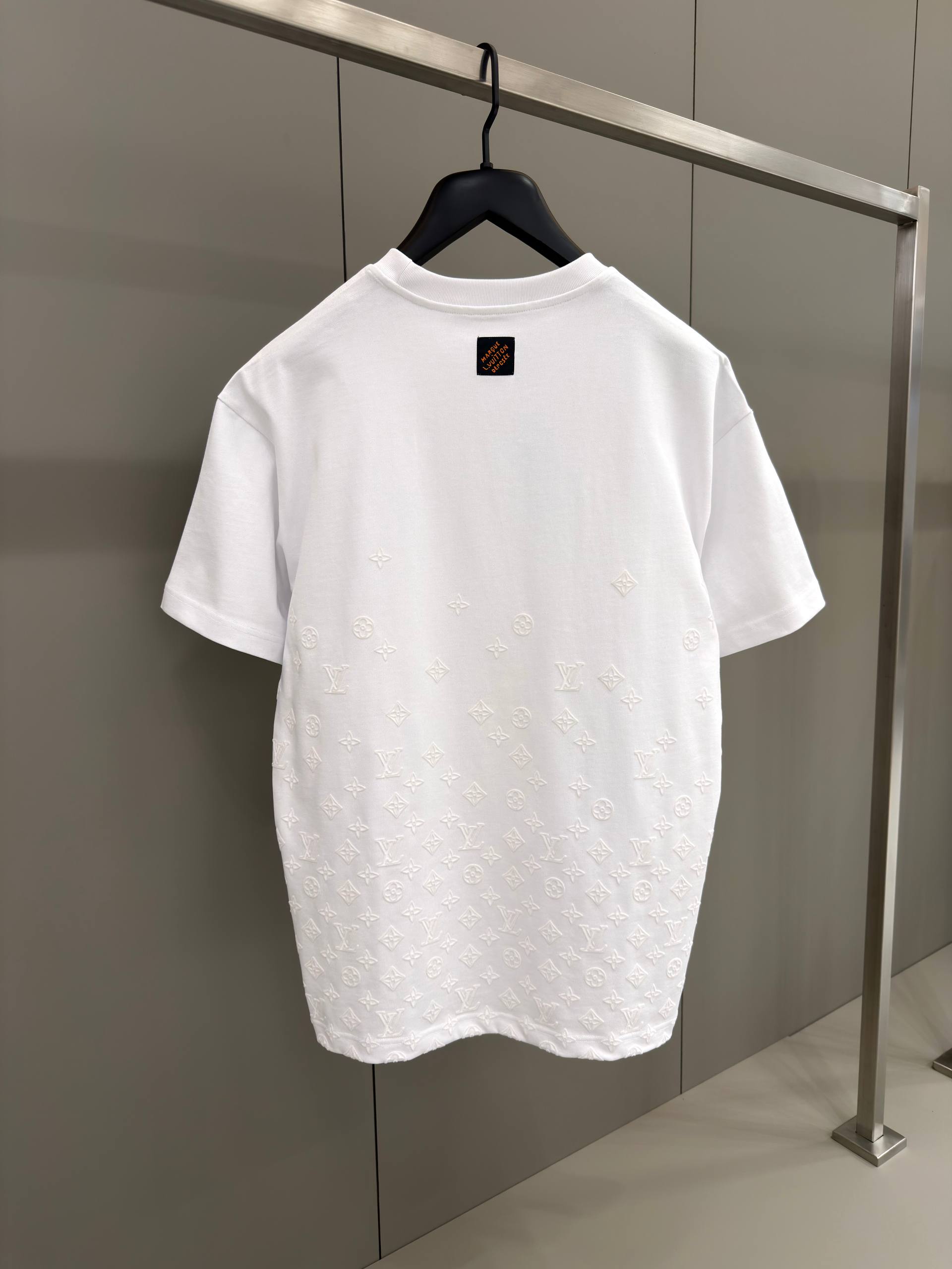 Flock Print Monogram Gradient White T-shirt