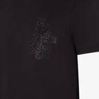 Tricou negru simplu din bumbac cu logo