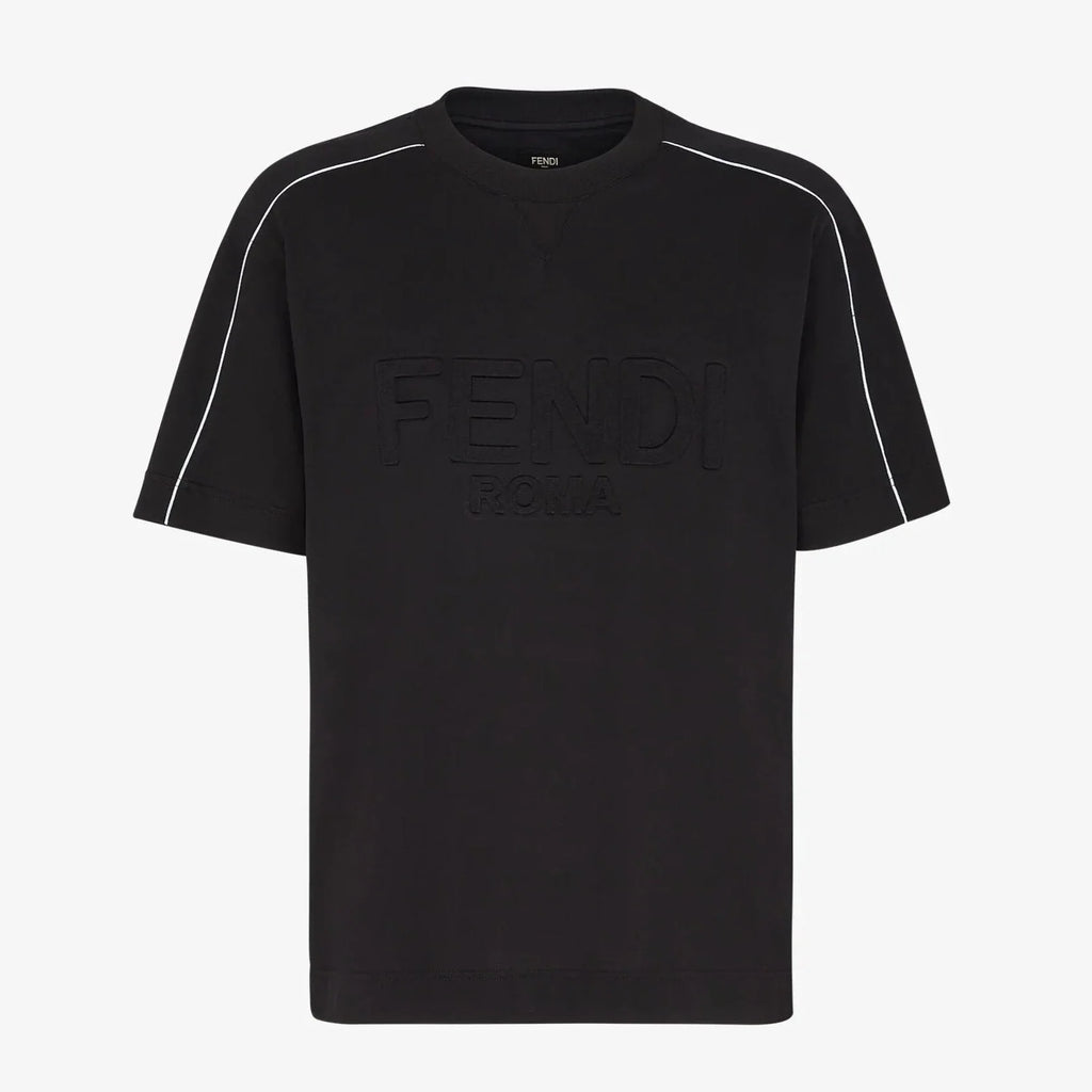 Tricou Roma cu logo în relief, negru