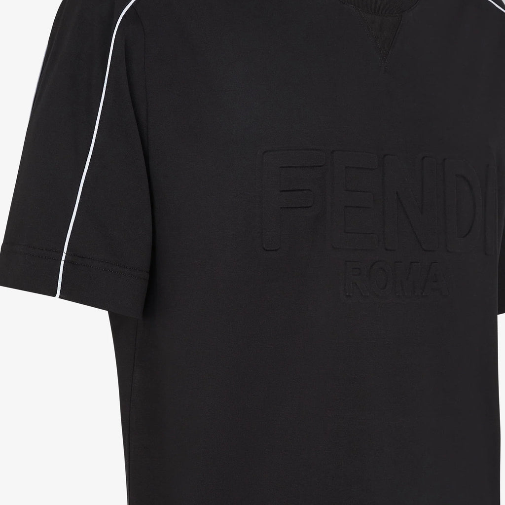 Tricou Roma cu logo în relief, negru