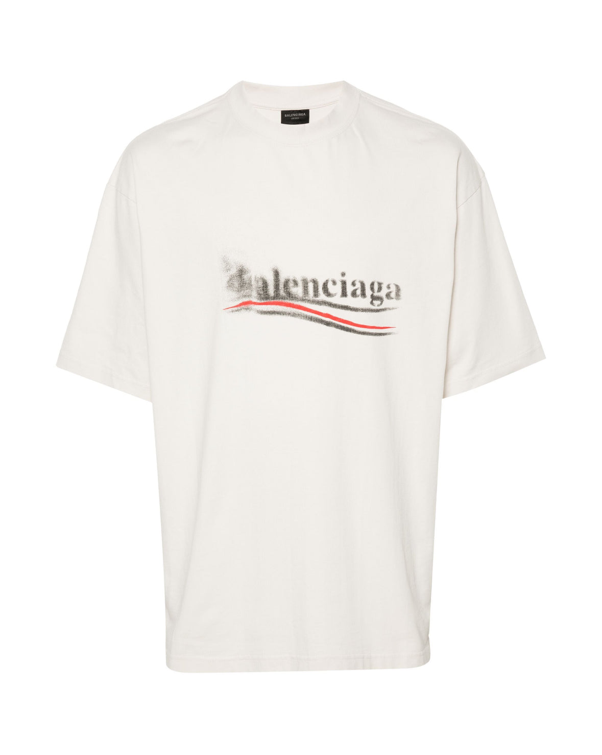 Tricou oversize alb cu stencil politic