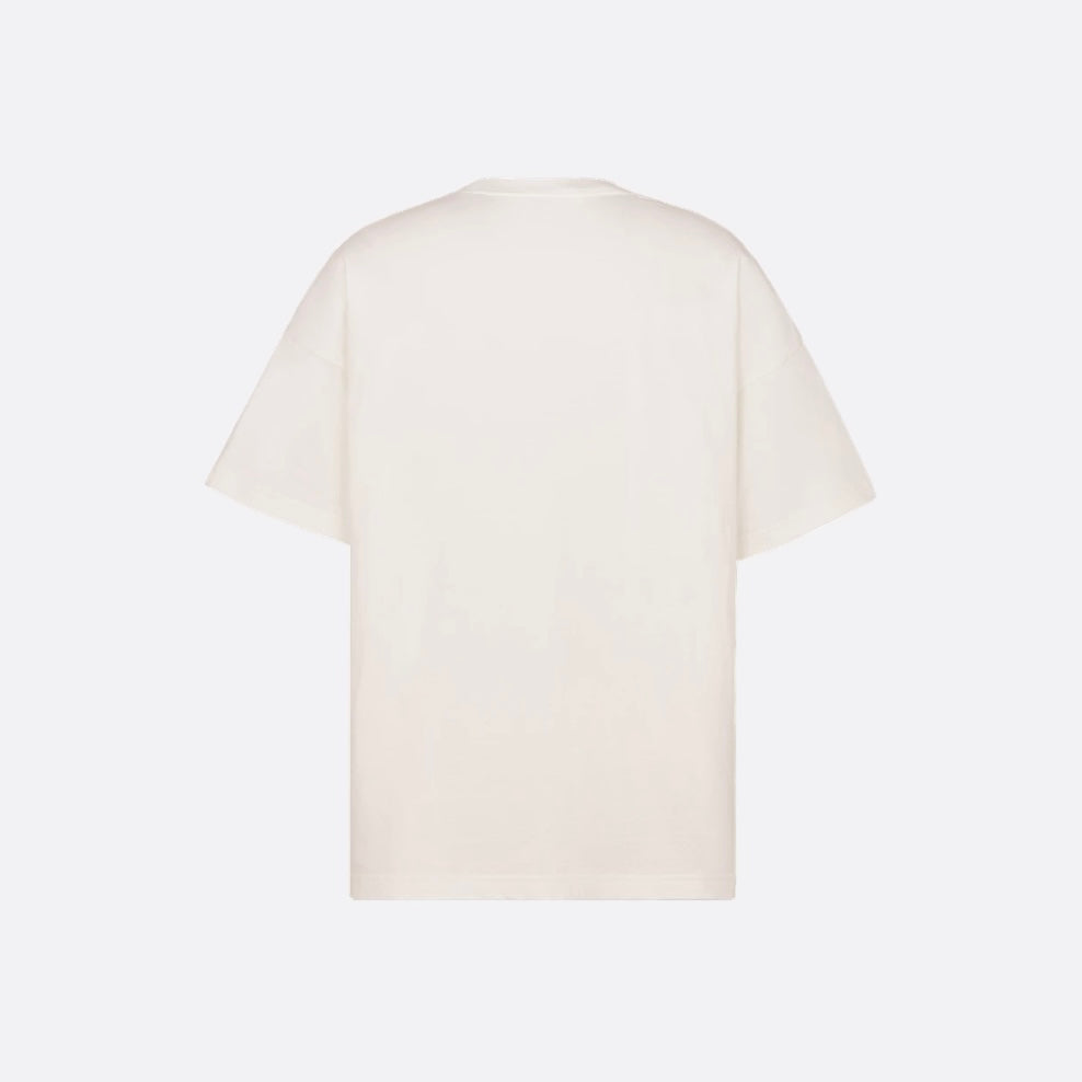 Tricou din jerseu de bumbac cu noduri alb